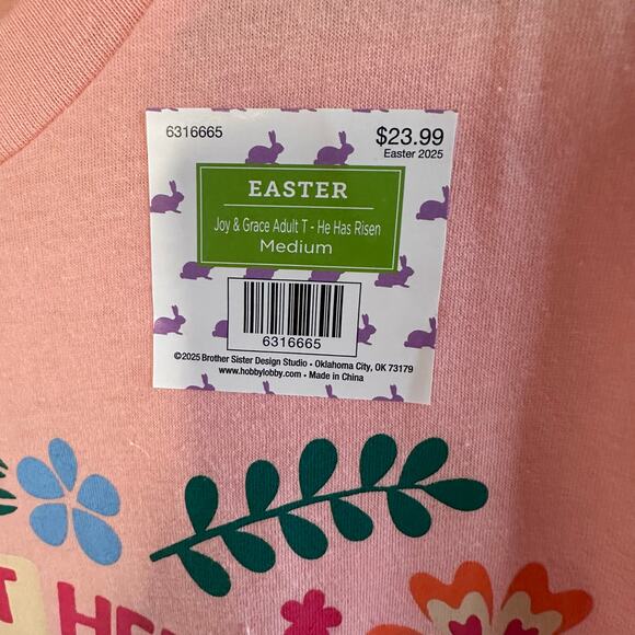 New joy & Grace “hes not here he has risen just as he said” easter tshirt medium - Picture 3 of 4